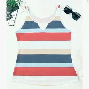 Red, white,‎ and blue striped tank top Size S B47